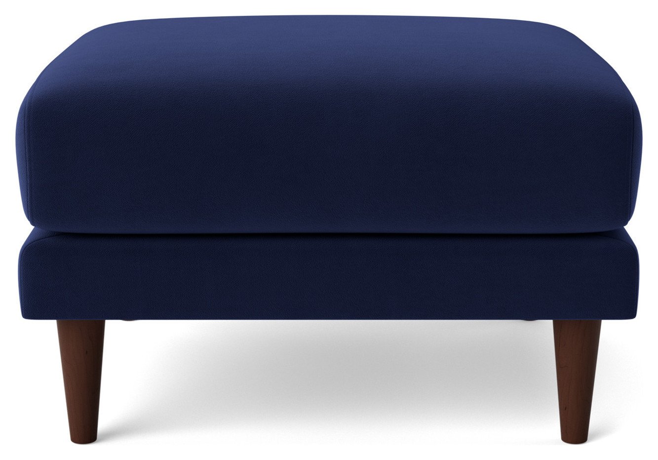 Swoon Turin Velvet Ottoman Footstool - Ink Blue