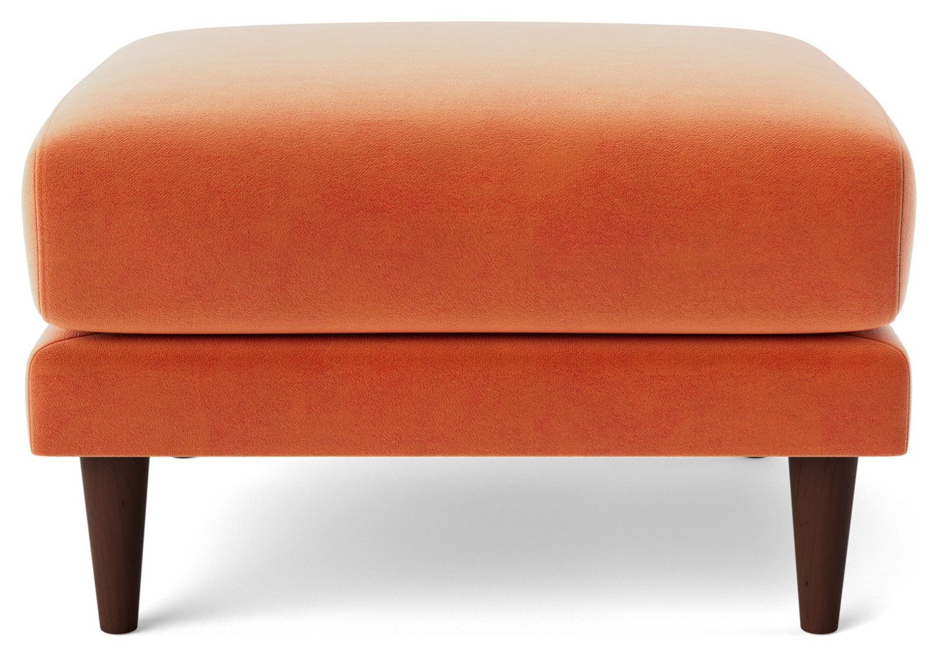 Swoon Turin Velvet Ottoman Footstool - Burnt Orange