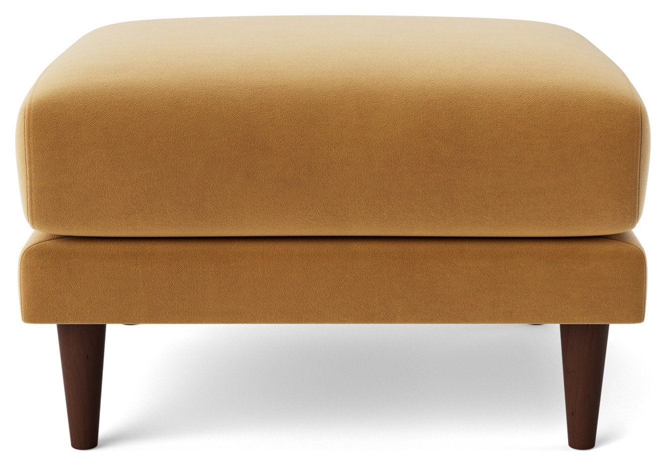 Swoon Turin Velvet Ottoman Footstool - Biscuit