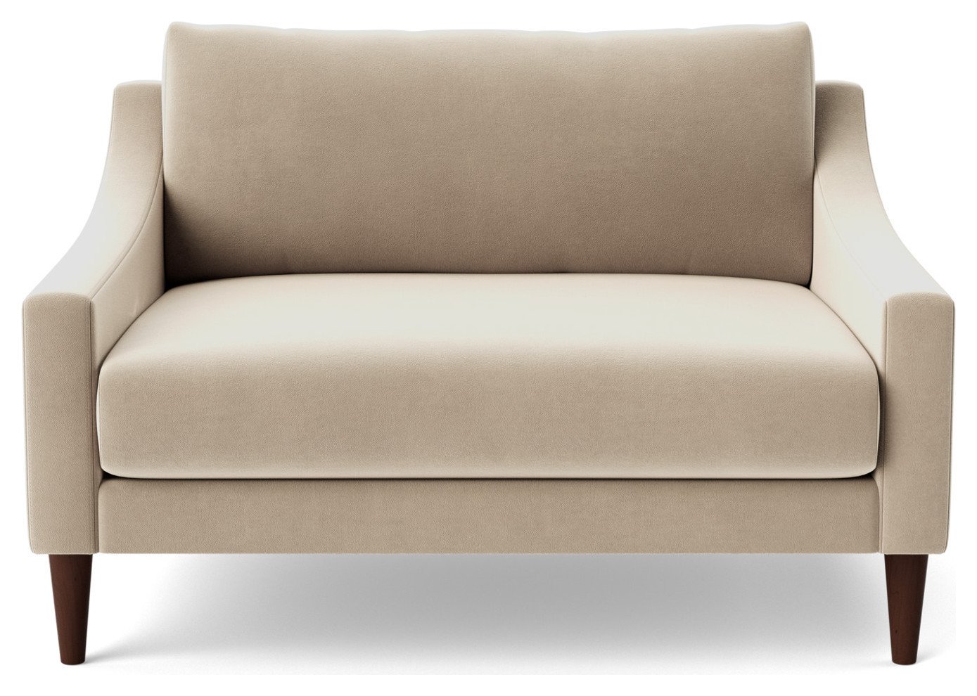 Swoon Turin Velvet Cuddle Chair - Taupe