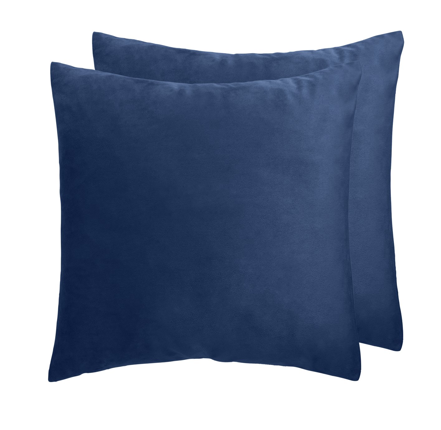 Habitat Velvet Plain Cushion Cover-2 Pack- Navy - 43x43cm