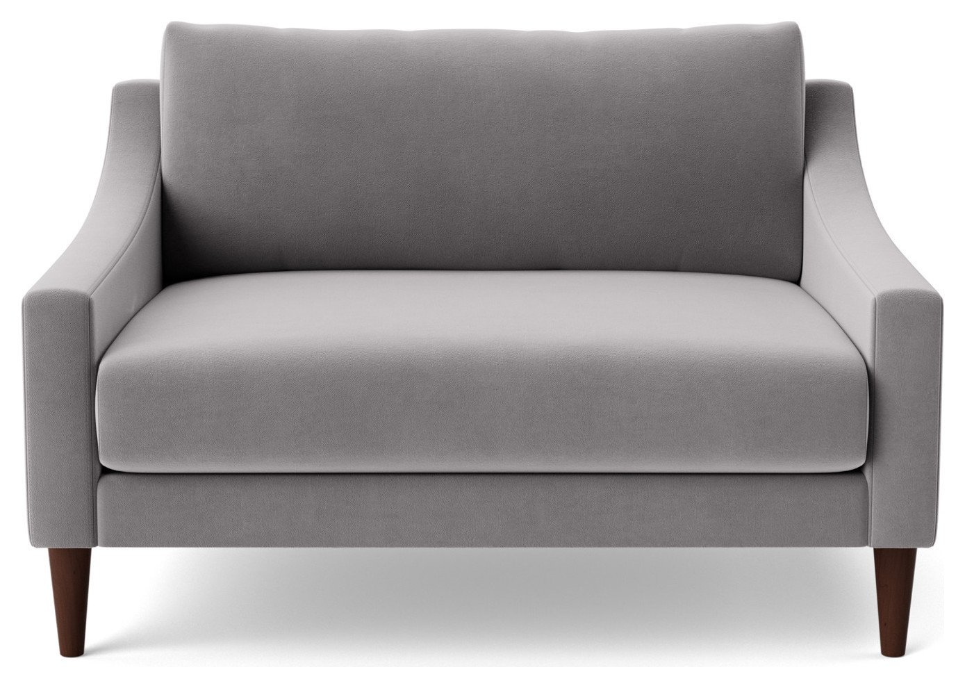 Swoon Turin Velvet Cuddle Chair - Silver Grey