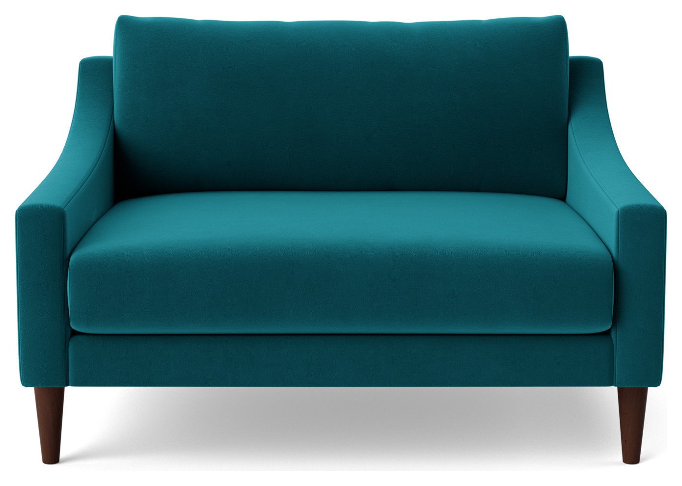 Swoon Turin Velvet Cuddle Chair - Kingfisher Blue