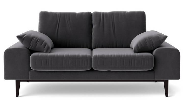 Swoon Tulum Velvet 2 Seater Sofa - Granite Grey