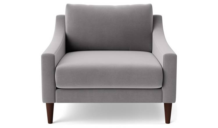 Swoon Turin Velvet Armchair - Silver Grey