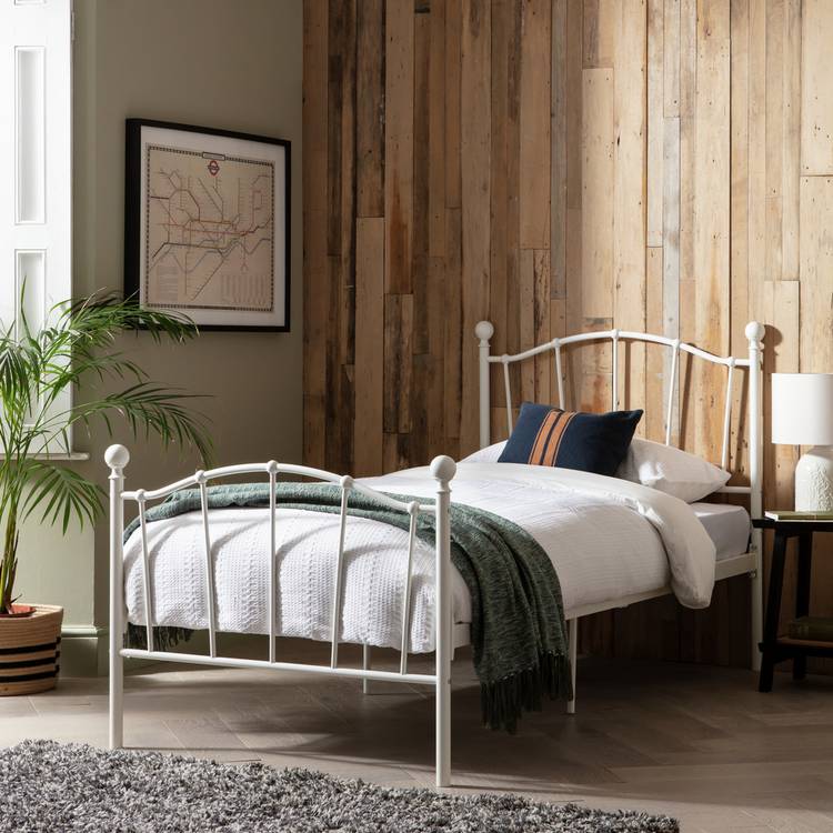 Argos Home Fleur Single Metal Bed Frame - White 0