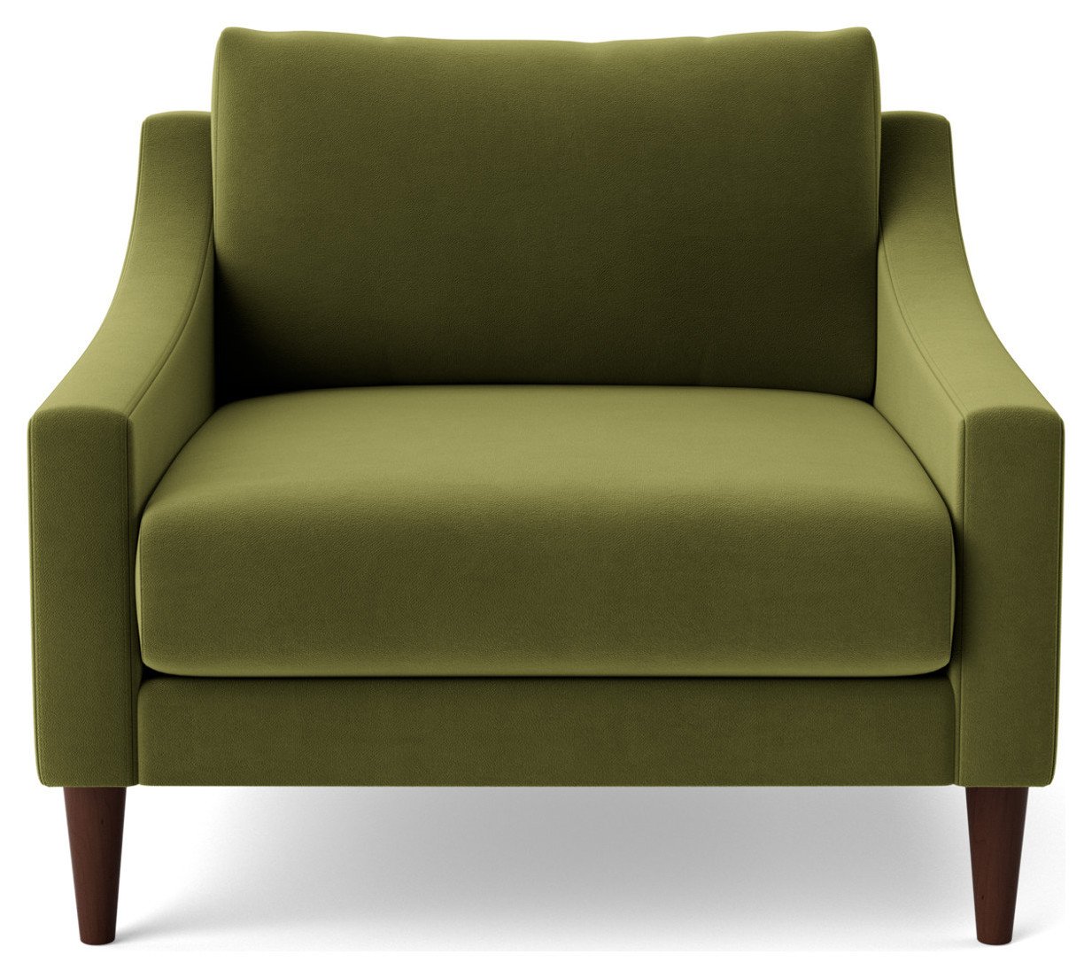 Swoon Turin Velvet Armchair - Fern Green