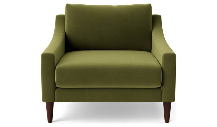 Swoon Turin Velvet Armchair - Fern Green