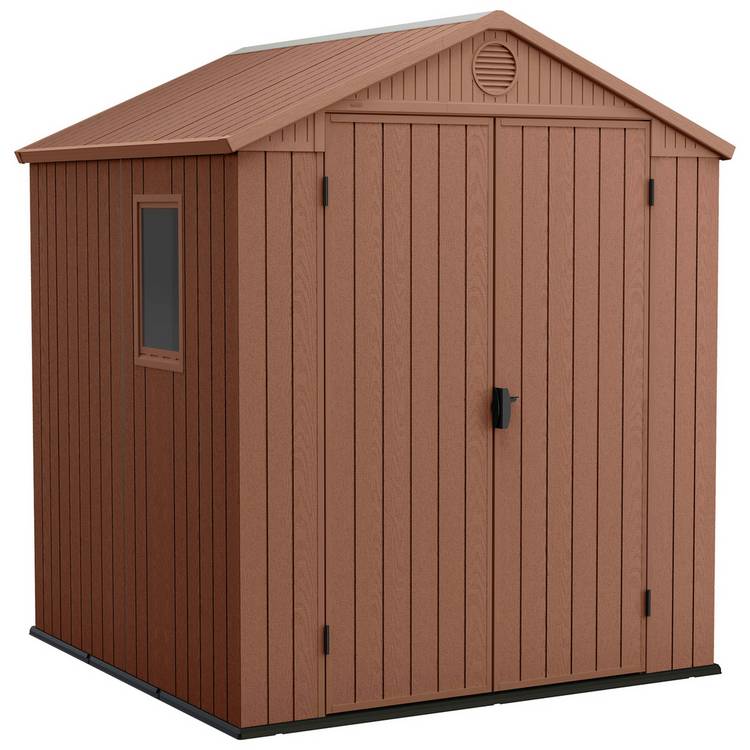 Keter Darwin Apex Outdoor Garden Storage Shed - 6 x 6ft 0