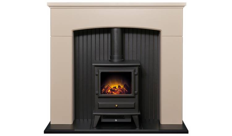 Buy Adam Derwent Electric Stove Suite-Cream and Black | Electric fires |  Argos