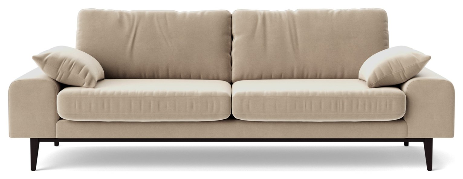 Swoon Tulum Velvet 3 Seater Sofa - Taupe