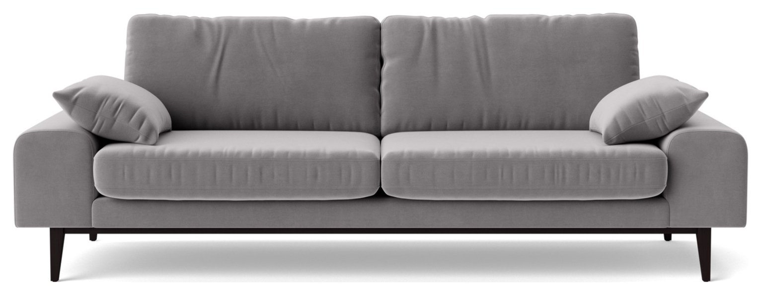 Swoon Tulum Velvet 3 Seater Sofa - Silver Grey