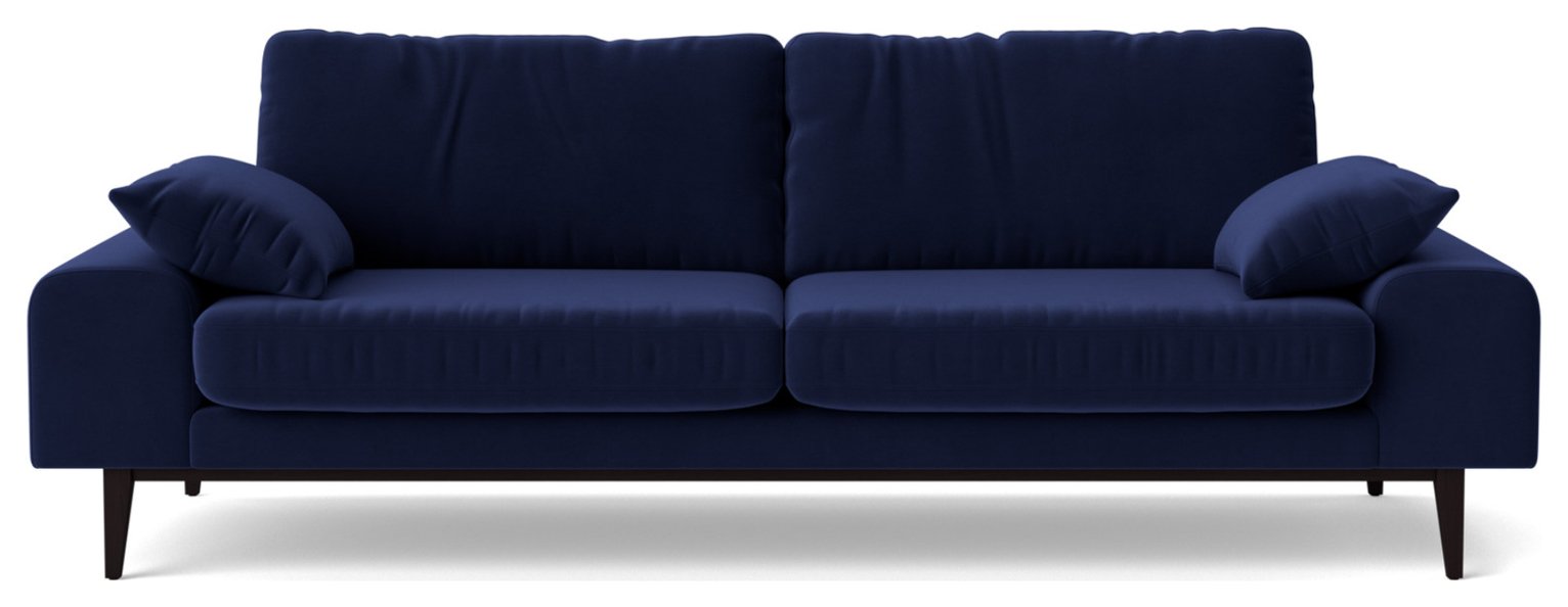 Swoon Tulum Velvet 3 Seater Sofa - Ink Blue