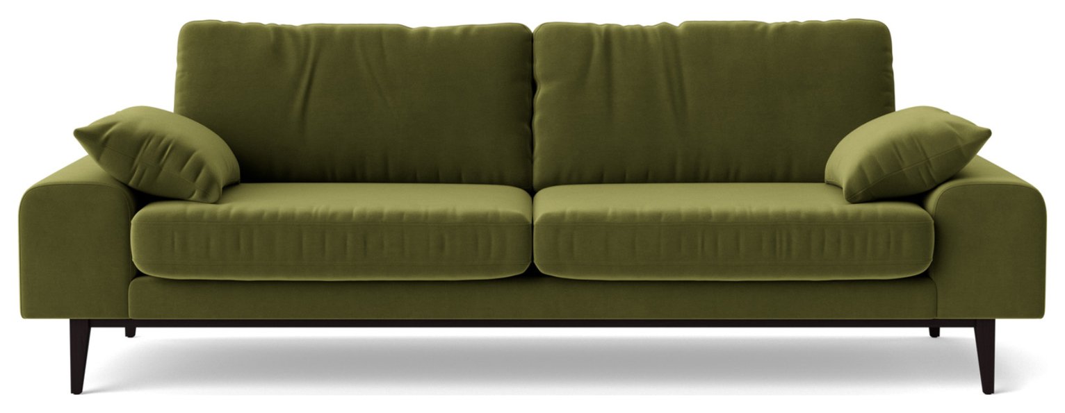 Swoon Tulum Velvet 3 Seater Sofa - Fern Green