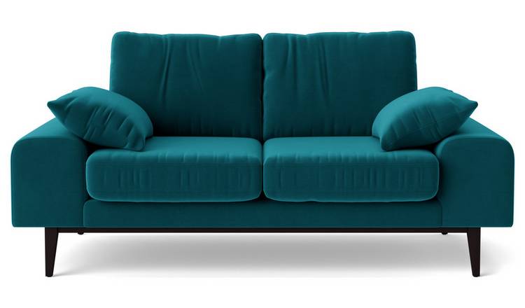 Swoon Tulum Velvet 2 Seater Sofa- Kingfisher Blue