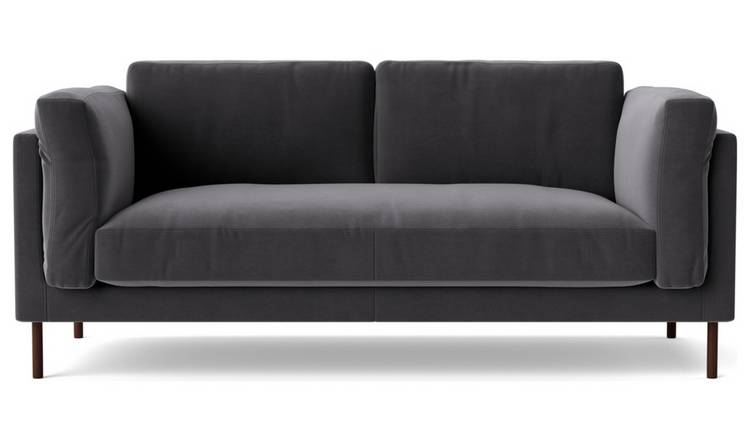 Swoon Munich Velvet 2 Seater Sofa - Granite Grey