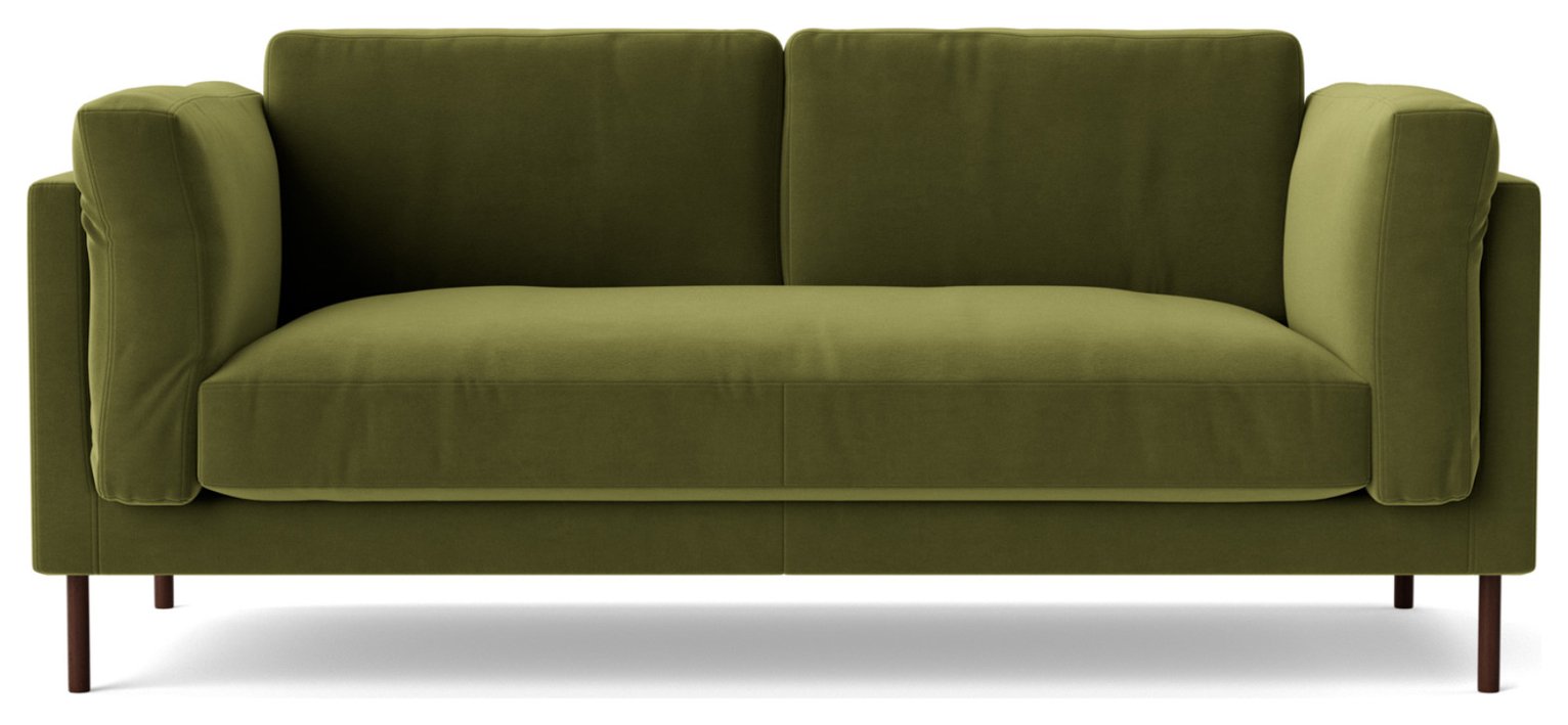 Swoon Munich Velvet 2 Seater Sofa - Fern Green