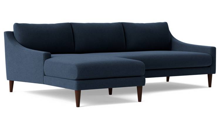 Swoon Turin Fabric Left Hand Corner Sofa - Indigo Blue