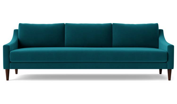 Swoon Turin Velvet 3 Seater Sofa- Kingfisher Blue