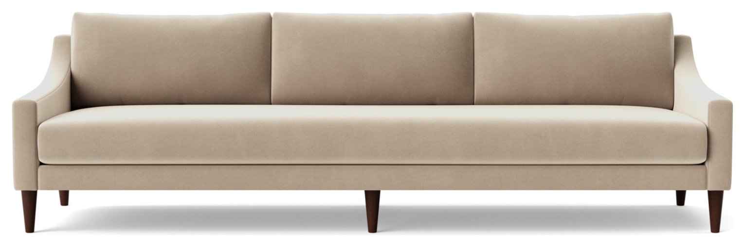 Swoon Turin Velvet 4 Seater Sofa - Taupe