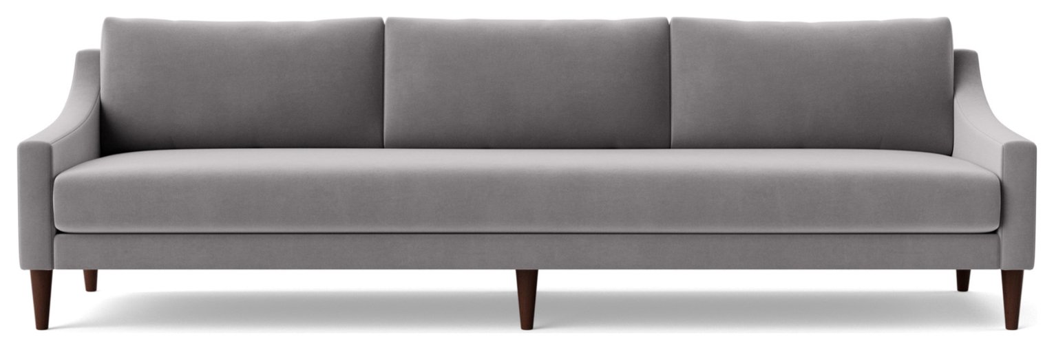 Swoon Turin Velvet 4 Seater Sofa - Silver Grey