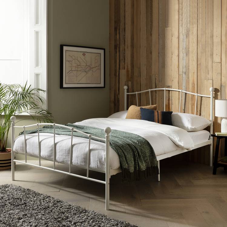 Argos Home Fleur Kingsize Metal Bed Frame - White 0