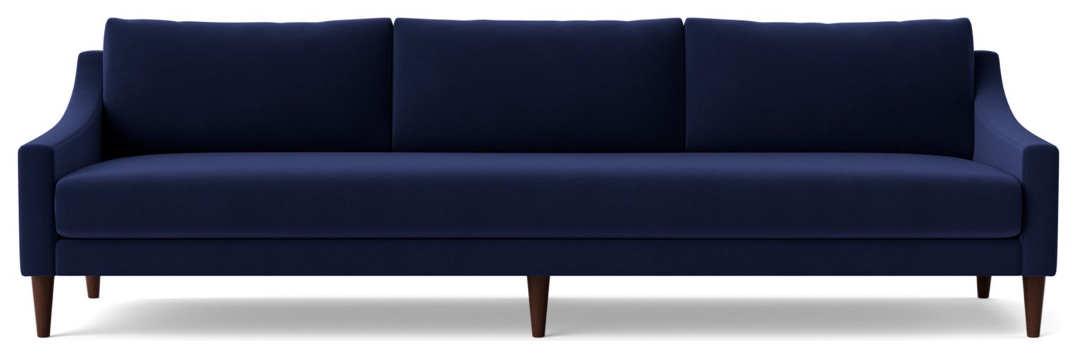 Swoon Turin Velvet 4 Seater Sofa - Ink Blue