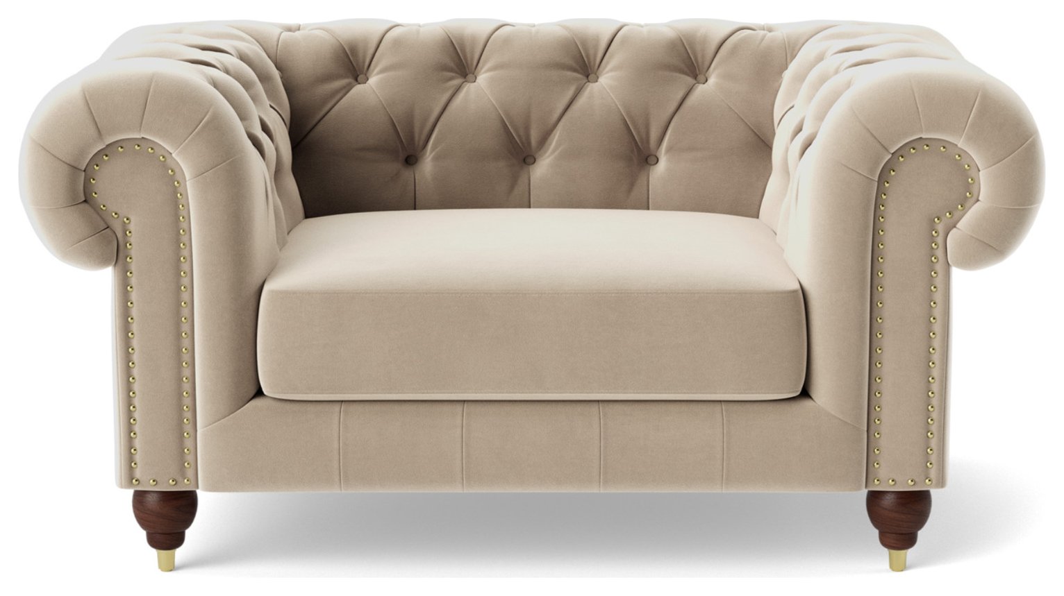Swoon Winston Velvet Cuddle Chair - Taupe