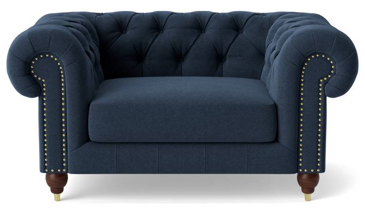 Swoon Winston Fabric Cuddle Chair- Indigo Blue