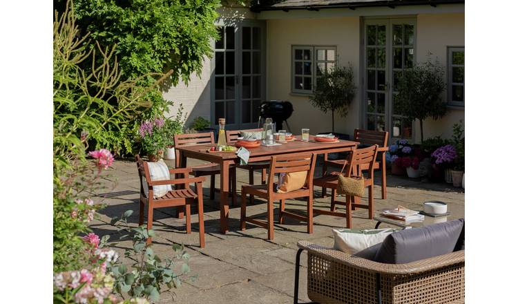 Argos 6 seater discount garden table and chairs