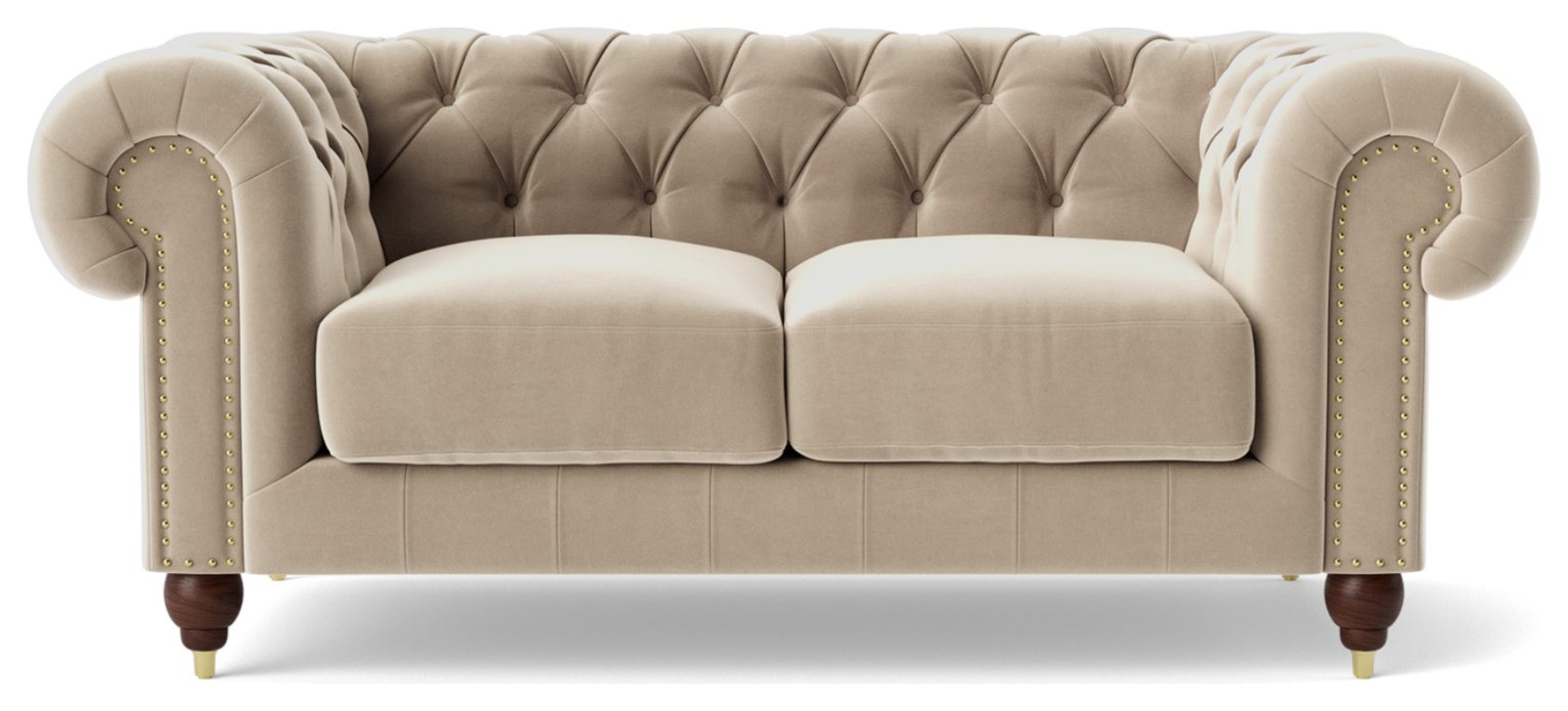 Swoon Winston Velvet 2 Seater Sofa - Taupe