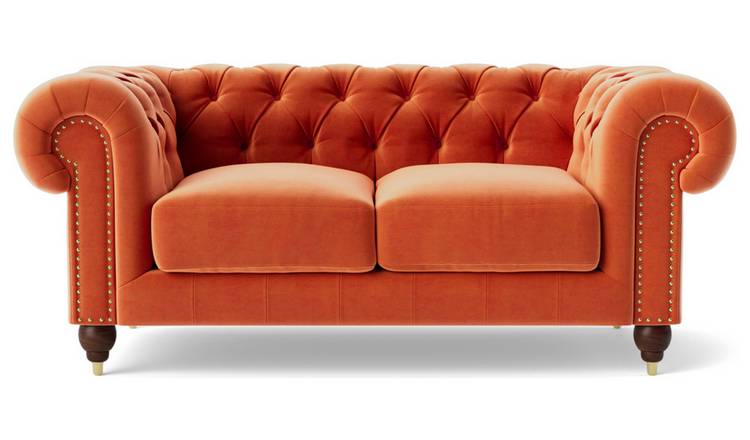 Buy Swoon Winston Velvet 2 Seater Sofa - Burnt Orange | Sofas | Argos