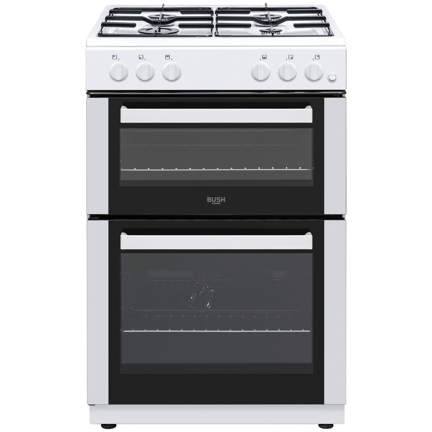 Bush Twin Cavity Gas Cooker White 60cm