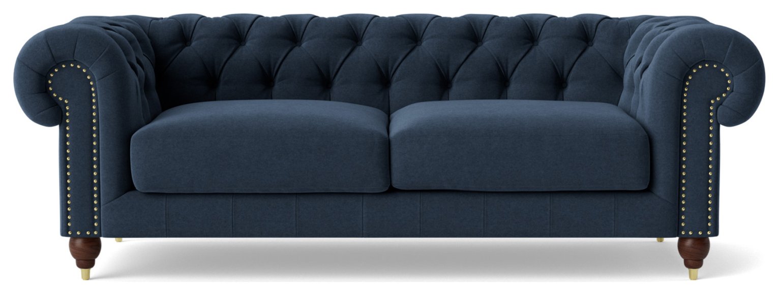 Swoon Winston Fabric 3 Seater Sofa - Indigo Blue