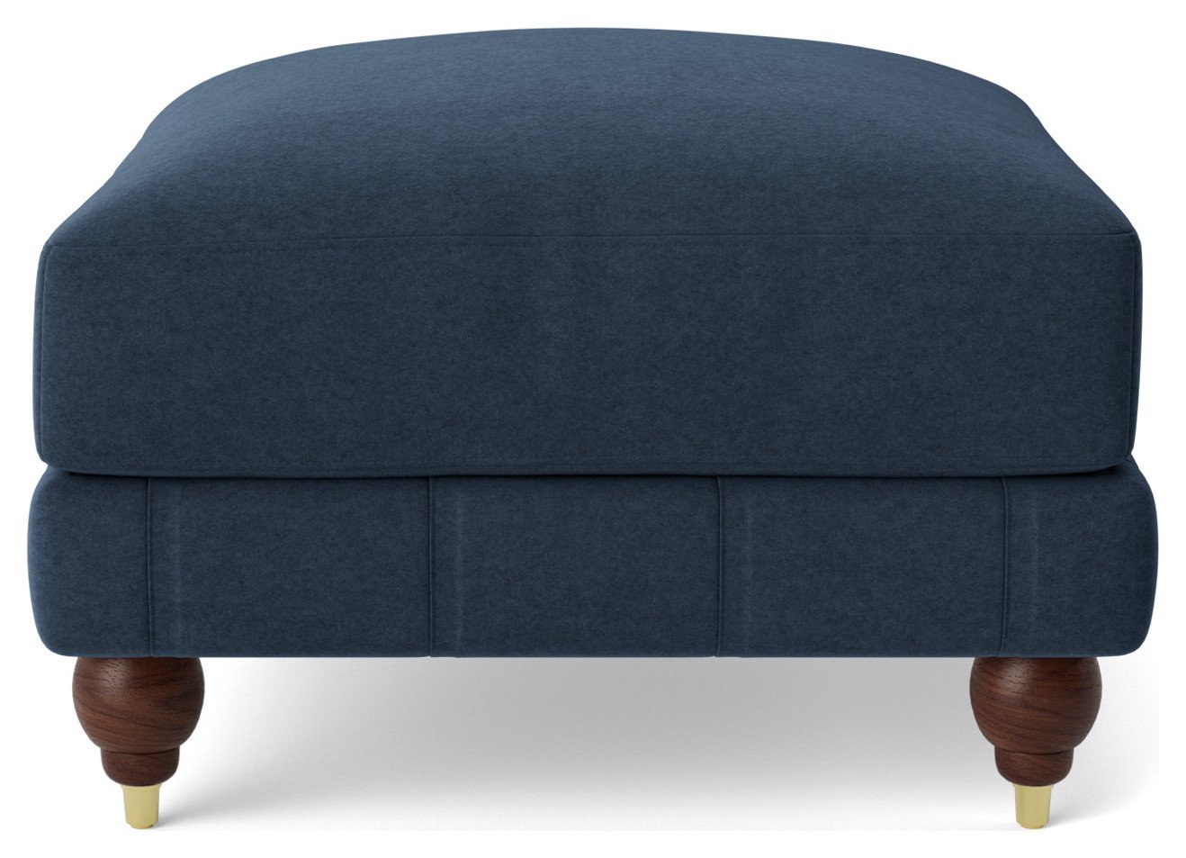 Swoon Winston Fabric Ottoman Footstool - Indigo Blue