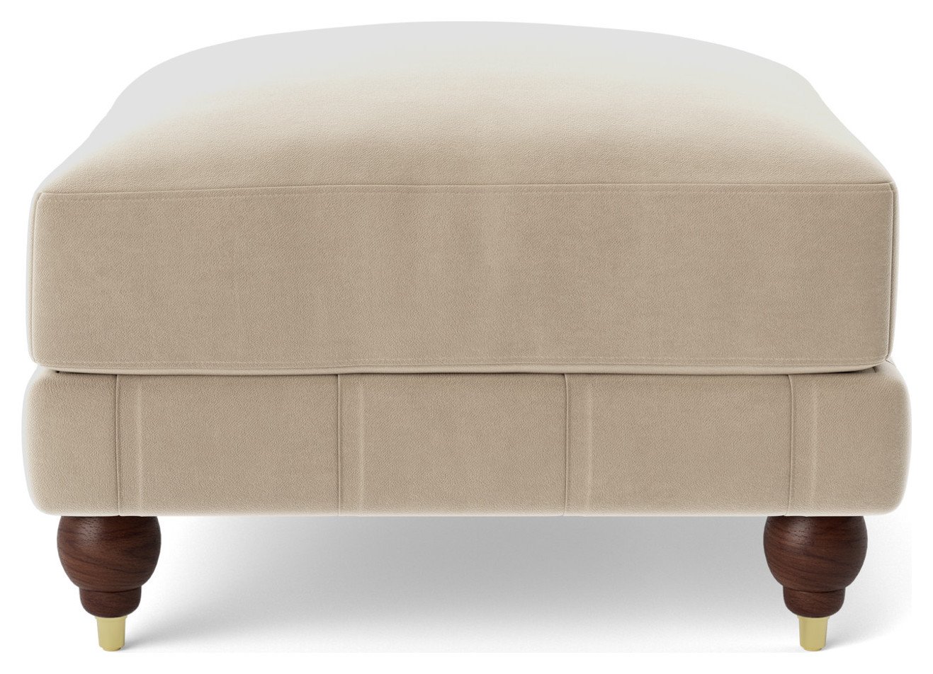 Swoon Winston Velvet Ottoman Footstool - Taupe