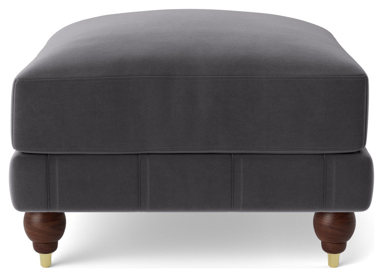 Swoon Winston Velvet Ottoman Footstool - Granite Grey