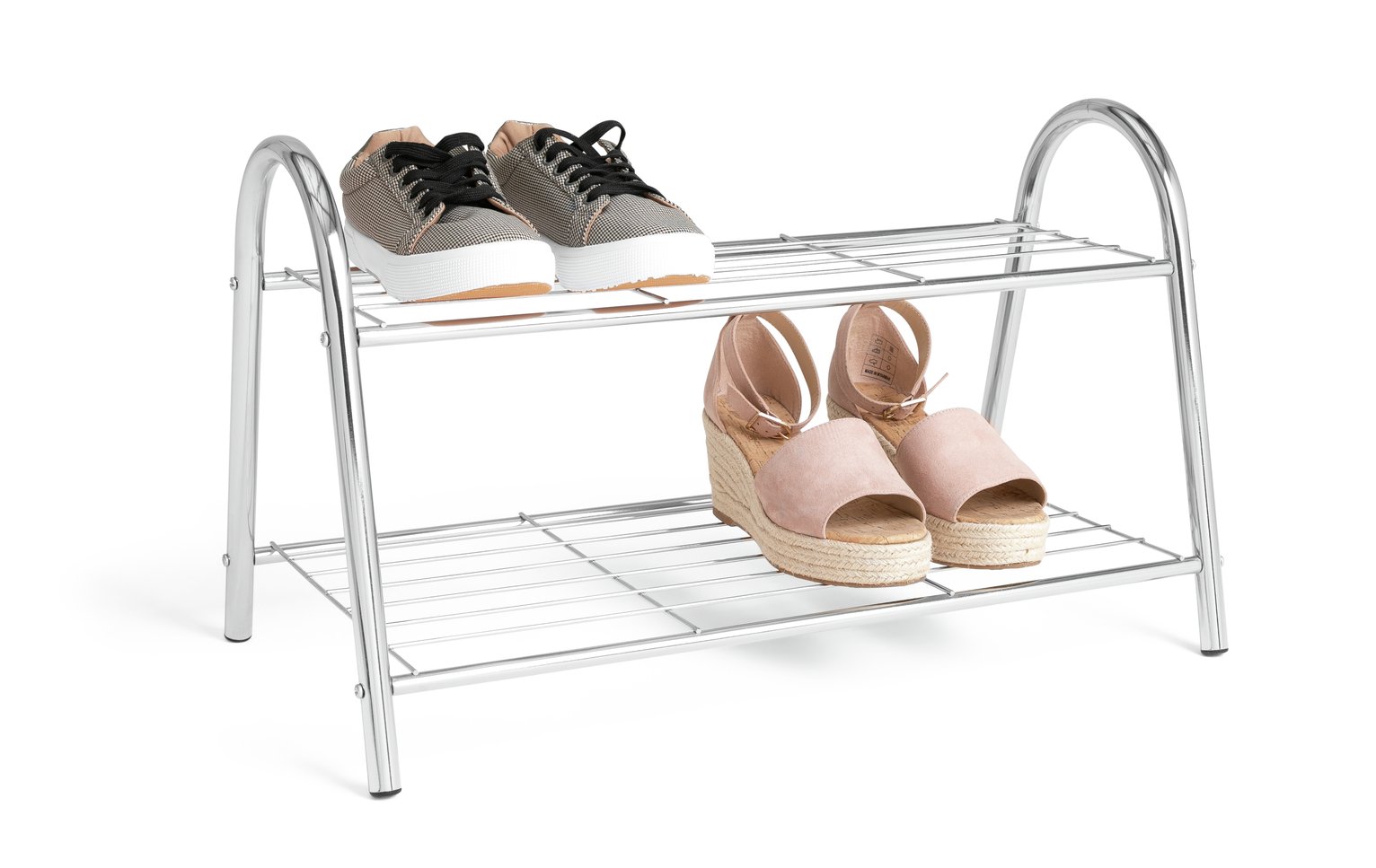 Habitat Boutique 2 Tier Shoe Rack - Chrome