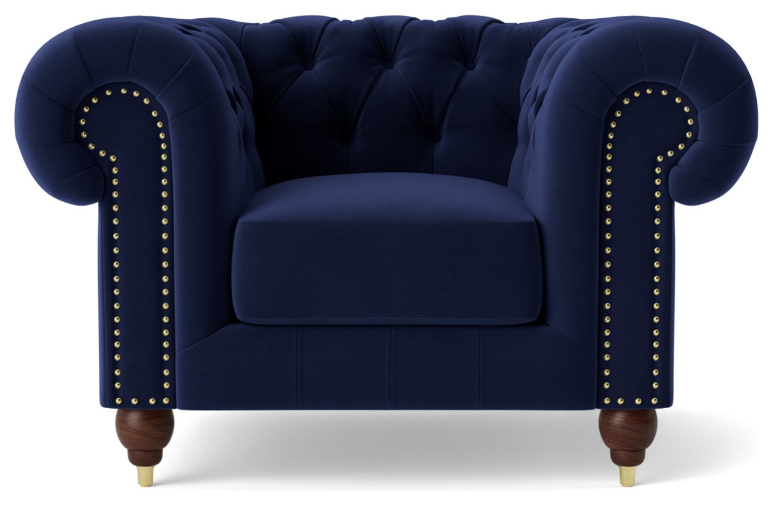Swoon Winston Velvet Armchair - Ink Blue