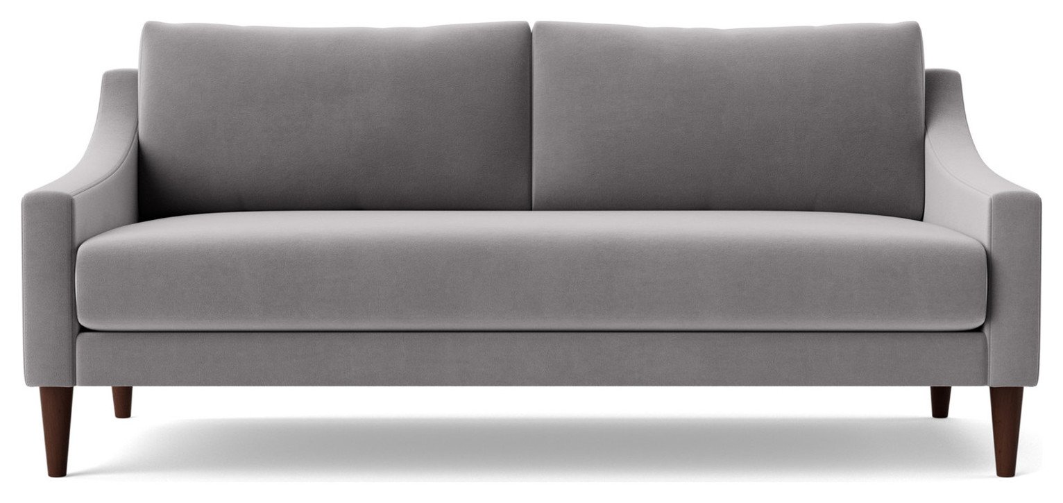 Swoon Turin Velvet 2 Seater Sofa - Silver Grey