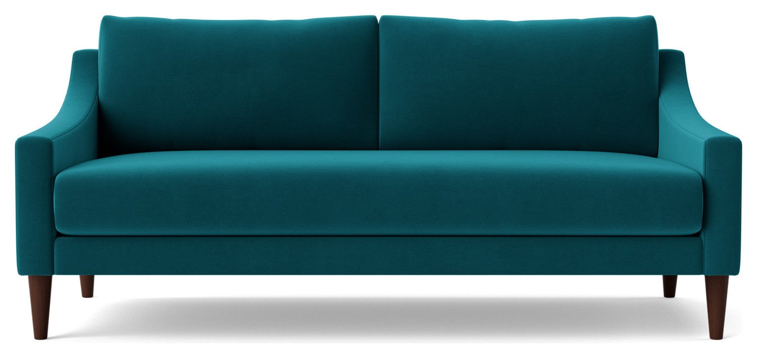 Swoon Turin Velvet 2 Seater Sofa- Kingfisher Blue