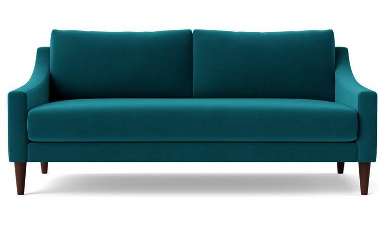 Swoon Turin Velvet 2 Seater Sofa- Kingfisher Blue