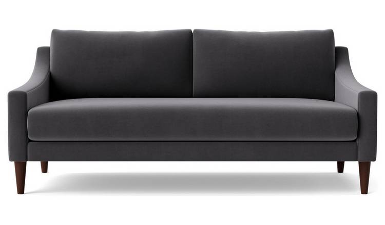Swoon Turin Velvet 2 Seater Sofa - Granite Grey