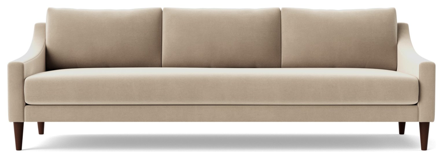 Swoon Turin Velvet 3 Seater Sofa - Taupe