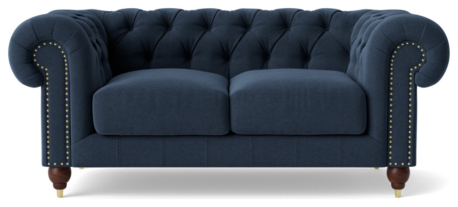 Swoon Winston Fabric 2 Seater Sofa - Indigo Blue