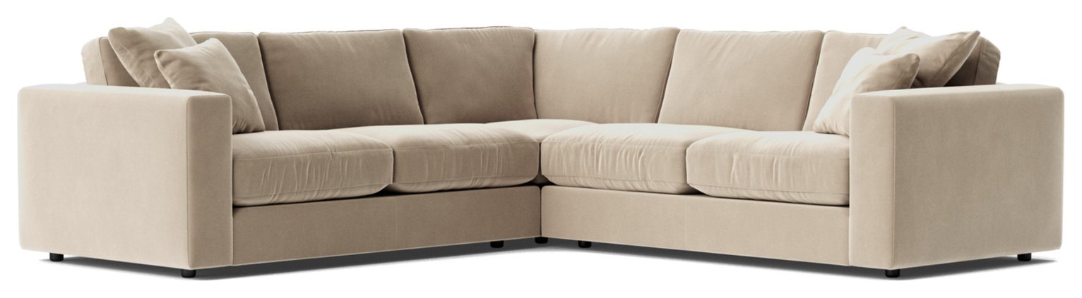 Swoon Althaea Velvet 5 Seater Corner Sofa - Taupe