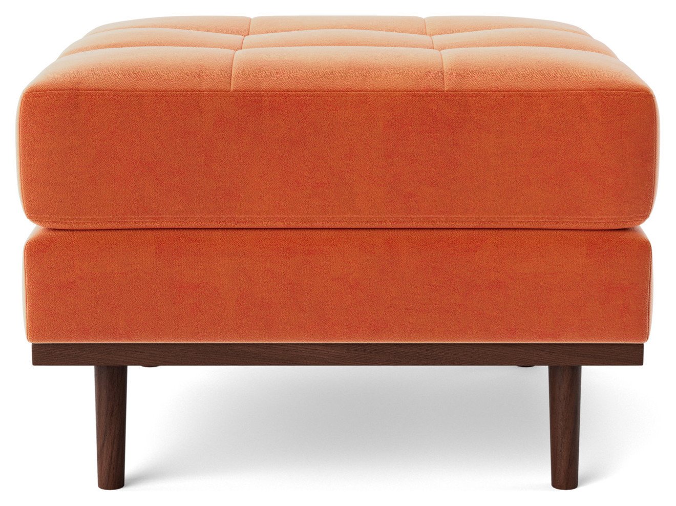 Swoon Berlin Velvet Ottoman Footstool - Burnt Orange