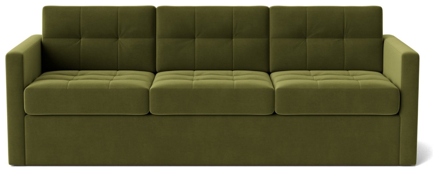 Swoon Berlin Velvet 3 Seater Sofa Bed - Fern Green