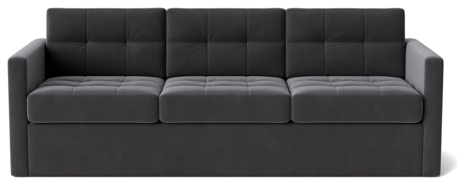 Swoon Berlin Velvet 3 Seater Sofa Bed - Granite Grey