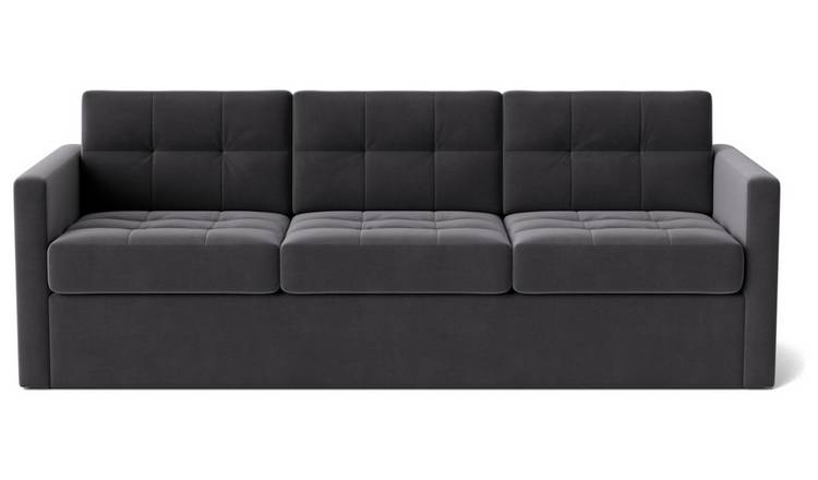 Swoon Berlin Velvet 3 Seater Sofa Bed - Granite Grey